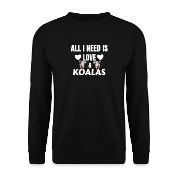 Koalabär - Unisex Pullover - Schwarz - Vorne - Alina (178cm) & Michal (187cm)