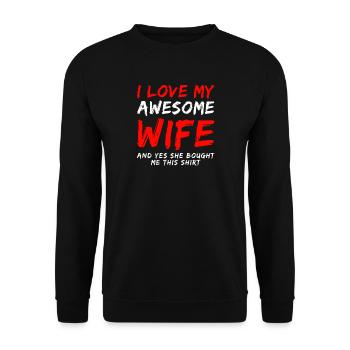 J'aime ma femme géniale - Sweat-shirt Unisexe - noir - Devant - Alina (178cm) & Michal (187cm)