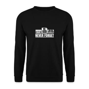 Never forget videotape floppy disk cartridge - Unisex Sweatshirt - black - Front - Alina (178cm) & Michal (187cm)