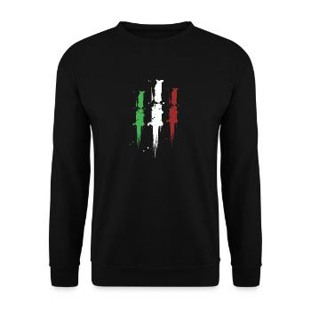 Italien Italia Amore italienische Flagge SPQR - Unisex Pullover - Schwarz - Vorne - Alina (178cm) & Michal (187cm)