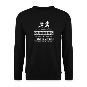 Laufende Läufer laufen - Unisex Pullover - Schwarz - Vorne - Alina (178cm) & Michal (187cm)
