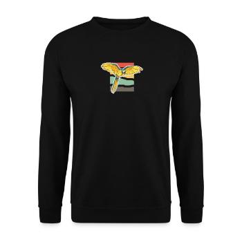 Papagei - Unisex Pullover - Schwarz - Vorne - Alina (178cm) & Michal (187cm)