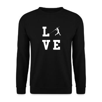 Speerwerfen Love - Unisex Pullover - Schwarz - Vorne - Alina (178cm) & Michal (187cm)