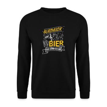 Blasmusik and beer I treat myself to beer tent - Unisex Sweatshirt - black - Front - Alina (178cm) & Michal (187cm)