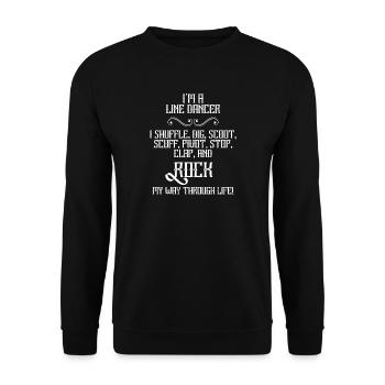 Linedance - Linedancer - Country - Gift - Unisex Sweatshirt - black - Front - Alina (178cm) & Michal (187cm)