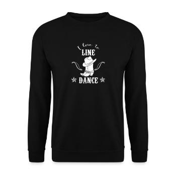 Linedance - Linedancer - Country - Cowboystiefel - Unisex Pullover - Schwarz - Vorne - Alina (178cm) & Michal (187cm)