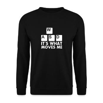 WASD - Tastatur Tasten Keyboard Gamer Geek Lustig - Unisex Pullover - Schwarz - Vorne - Alina (178cm) & Michal (187cm)