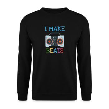 Funny DJ Producer Beat Macher Gift Party - Unisex Sweatshirt - black - Front - Alina (178cm) & Michal (187cm)