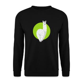 Lustige Lama-Lama-Alpaka-T-Shirt Geschenkideen - Unisex Pullover - Schwarz - Vorne - Alina (178cm) & Michal (187cm)