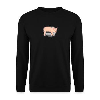 porc - Sweat-shirt Unisexe - noir - Devant - Alina (178cm) & Michal (187cm)