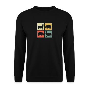 Nilpferd - Unisex Pullover - Schwarz - Vorne - Alina (178cm) & Michal (187cm)