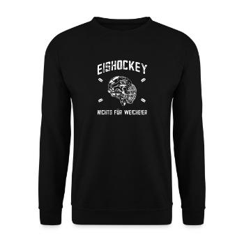 Eishockey Spruch Geschenk - Unisex Pullover - Schwarz - Vorne - Alina (178cm) & Michal (187cm)