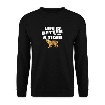 Tigre - Sweat-shirt Unisexe - noir - Devant - Alina (178cm) & Michal (187cm)