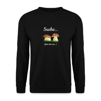 Pilz Pilze Pilzsammler Steinpilz suchen Geschenk - Unisex Pullover - Schwarz - Vorne - Alina (178cm) & Michal (187cm)