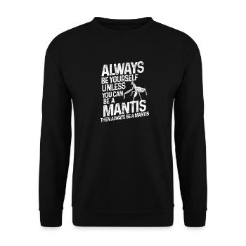 Mantis Insekt Geschenk - Unisex Pullover - Schwarz - Vorne - Alina (178cm) & Michal (187cm)