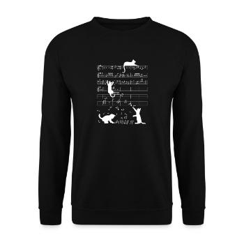 Clef de musique chaton chat musical - Sweat-shirt Unisexe - noir - Devant - Alina (178cm) & Michal (187cm)