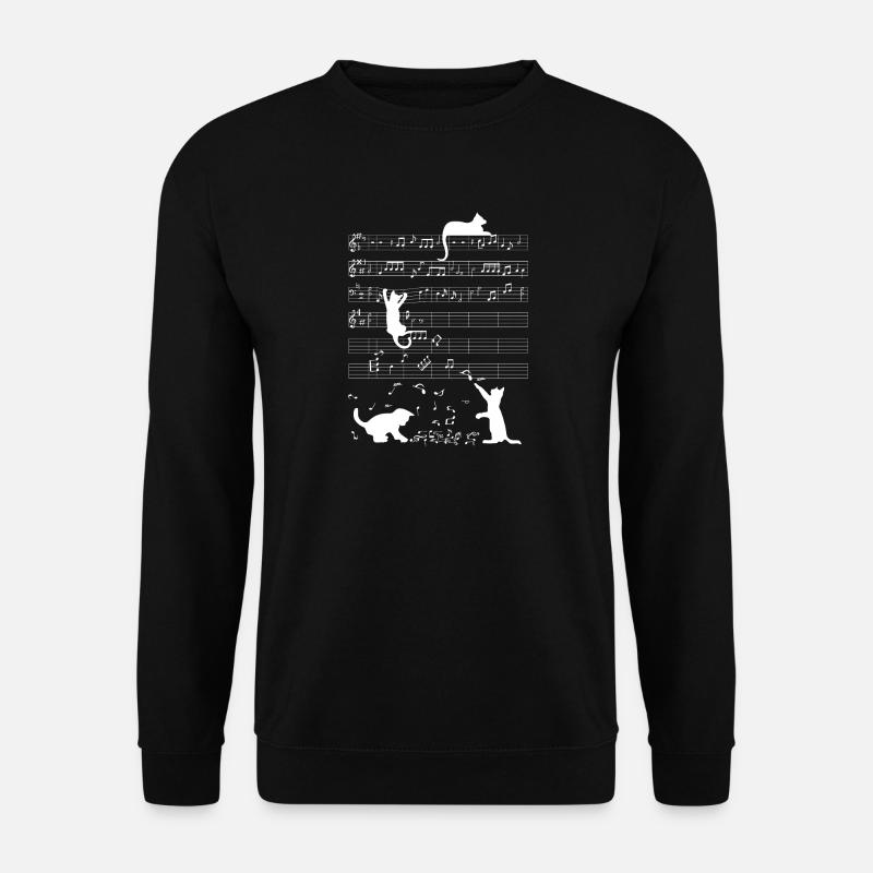 Musical cat kitten music clef - Unisex Sweatshirt - black