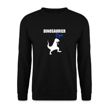 Dinosaurier Opa Geschenkidee - Unisex Pullover - Schwarz - Vorne - Alina (178cm) & Michal (187cm)