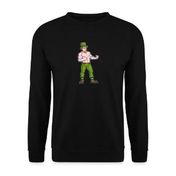 St. Patricks Day Irischer Boxer Conor Leprechaun - Unisex Pullover - Schwarz - Vorne - Alina (178cm) & Michal (187cm)