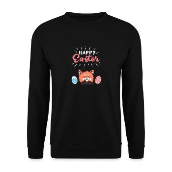 Red Panda - Easter - Happy Easter - Easter egg - Unisex Sweatshirt - black - Front - Alina (178cm) & Michal (187cm)