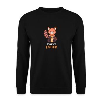 Red Panda - Easter - Happy Easter - Easter egg - Unisex Sweatshirt - black - Front - Alina (178cm) & Michal (187cm)