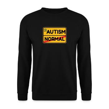 Panneau de signalisation autisme handicap cadeau - Sweat-shirt Unisexe - noir - Devant - Alina (178cm) & Michal (187cm)