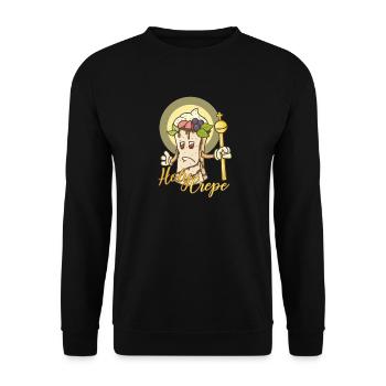 Holy Crepe Crap blagues de mots crêpes sacrée crêpe - Sweat-shirt Unisexe - noir - Devant - Alina (178cm) & Michal (187cm)