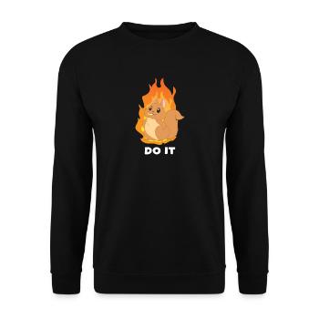 Écureuil - Feu - Écureuil - Cadeau - Sweat-shirt Unisexe - noir - Devant - Alina (178cm) & Michal (187cm)