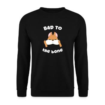 Eichhörnchen - Bad Ass - Eichkätzchen - Geschenk - Unisex Pullover - Schwarz - Vorne - Alina (178cm) & Michal (187cm)