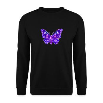 Beautiful light butterfly - Unisex Sweatshirt - black - Front - Alina (178cm) & Michal (187cm)