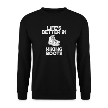Bottes de randonnée Chaussures de randonnée Cadeau Waderer de randonnée - Sweat-shirt Unisexe - noir - Devant - Alina (178cm) & Michal (187cm)