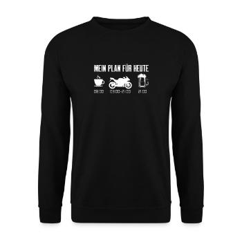Biker Motorcycle Coffee Beer Motorcyclist Gift - Unisex Sweatshirt - black - Front - Alina (178cm) & Michal (187cm)