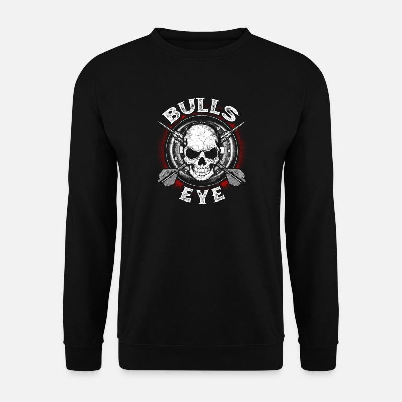 Bullseye Totenkopf Dart Darts Dartscheibe Geschenk - Unisex Pullover - Schwarz