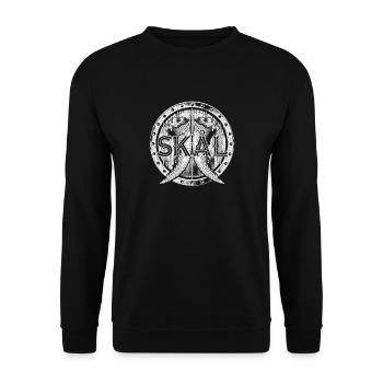 Skal Wikinger Trinkspruch Trinkhorn Hörner Schild - Unisex Pullover - Schwarz - Vorne - Alina (178cm) & Michal (187cm)
