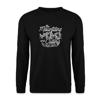 The mountains call mountain mountains mountain range gift - Unisex Sweatshirt - black - Front - Alina (178cm) & Michal (187cm)