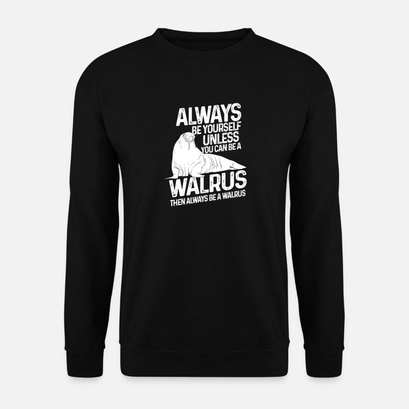 Walross Meerestier Geschenk - Unisex Pullover - Schwarz