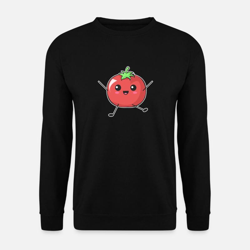 Comic Tomate Chibi vegan vegetarisch Geschenk - Unisex Pullover - Schwarz