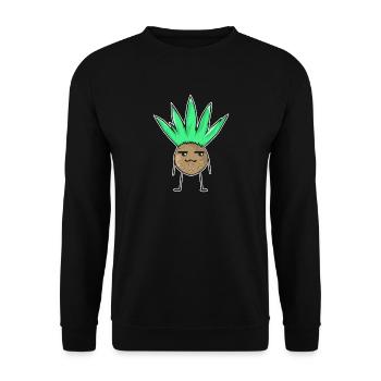 Cadeau végétalien de plante d'agave comique de Chibi - Sweat-shirt Unisexe - noir - Devant - Alina (178cm) & Michal (187cm)