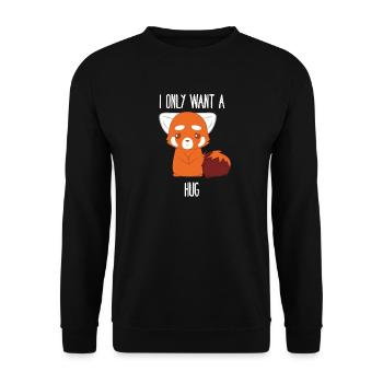 Panda Rouge - Ours Chat - Calin - Câlin - Sweat-shirt Unisexe - noir - Devant - Alina (178cm) & Michal (187cm)