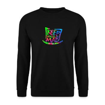 Gardez Wonderland Mad Hat & Cheshire Cat Grin - Sweat-shirt Unisexe - noir - Devant - Alina (178cm) & Michal (187cm)