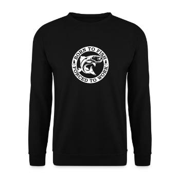 Born To Fish - Funny Fishing - Unisex Sweatshirt - black - Front - Alina (178cm) & Michal (187cm)