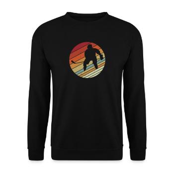Retro Vinatge Style Sports Mad Ice Hockey - Unisex Sweatshirt - black - Front - Alina (178cm) & Michal (187cm)