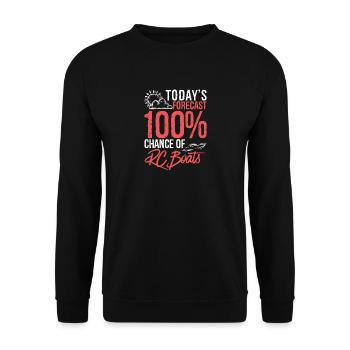 Heutige Prognose 100% Chance auf RC-Boote Lustig - Unisex Pullover - Schwarz - Vorne - Alina (178cm) & Michal (187cm)