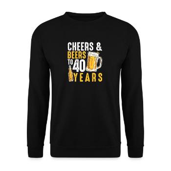 40. Geburtstagsgeschenke Trinkhemd für Männer oder - Unisex Pullover - Schwarz - Vorne - Alina (178cm) & Michal (187cm)