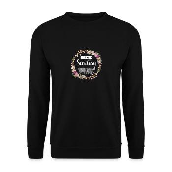 I'm A Secretary My Level Of Sarcasm Depends On - Unisex Sweatshirt - black - Front - Alina (178cm) & Michal (187cm)