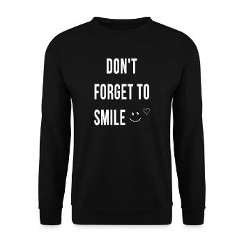 Dont forget to smile - Unisex Sweatshirt - black - Front - Alina (178cm) & Michal (187cm)