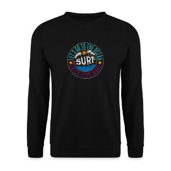 Let's Go To The Ocean SURF Catch Your Wave - Unisex Pullover - Schwarz - Vorne - Alina (178cm) & Michal (187cm)