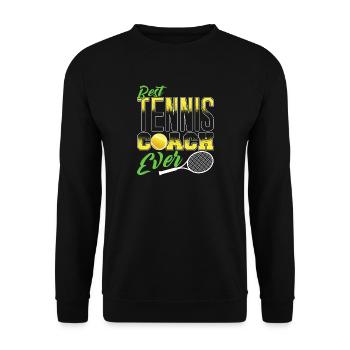 Best Tennis Coach Ever Trainer Gift - Unisex Pullover - Schwarz - Vorne - Alina (178cm) & Michal (187cm)