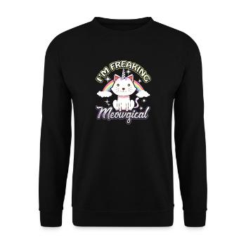 Cadeau de licorne de licorne de chat de chat - Sweat-shirt Unisexe - noir - Devant - Alina (178cm) & Michal (187cm)