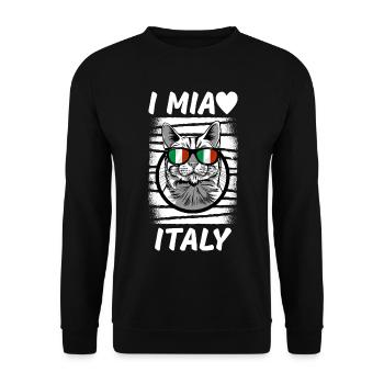 Italie Drapeau Vintage Drapeau Italien Occasion Look - Sweat-shirt Unisexe - noir - Devant - Alina (178cm) & Michal (187cm)